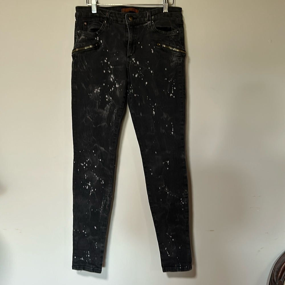 Joes jeans black skinny splatter jeans size 30